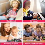 Erasable Book Doodle Set for Kids,Magic Drawing Book for Kids,Reusable Drawing Book 12 Watercolor Pens 14 Page Drawing,Road Trip Car Game Writing Painting Set for Boys and Girls