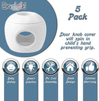 Door Knob Safety Cover for Kids - 5 Pack - Baby Proof Door Knob Covers - Door Locks for Kids Safety Child Proof - White