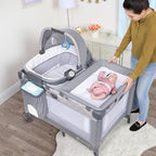 Baby Trend Lullaby Nursery Suite EZ-Fold Playard with Portable Rocking Lounger, Madrid Plaid