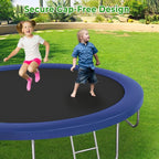 12FT 14FT Trampoline with Slide and Swings, ASTM Approved Outdoor Trampoline with Basketball Hoop and Ladder, Capacity for 5-7 Kids and Adults