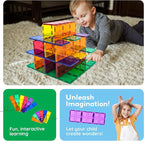 PicassoTiles Large Stabilizer Building Block Base Magnetic Building Block Tiles Jumbo XL Plate Foundation Kit Magnet Tile Stacking STEM Toy Set Compatible Education Construction Learning Square Set