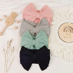 CÉLLOT 8 Pcs Super Stretchy Soft Handmade Headbands with Double Bows Head Wrap Nylon Hair Accessories For Newborn Babies Girls Infants Toddlers