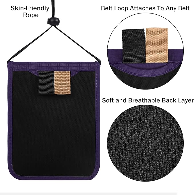 Travel Pouch Neck Wallet Family Passport Holder Organizer Case with RFID Blocking