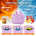 PIIOSER Breastmilk Cooler Bag with Ice Pack, Compatible with Wearable Breast Pumps & Accessories - Portable Pumps Carrying Case for Nursing & Working Moms (Purple-Small)