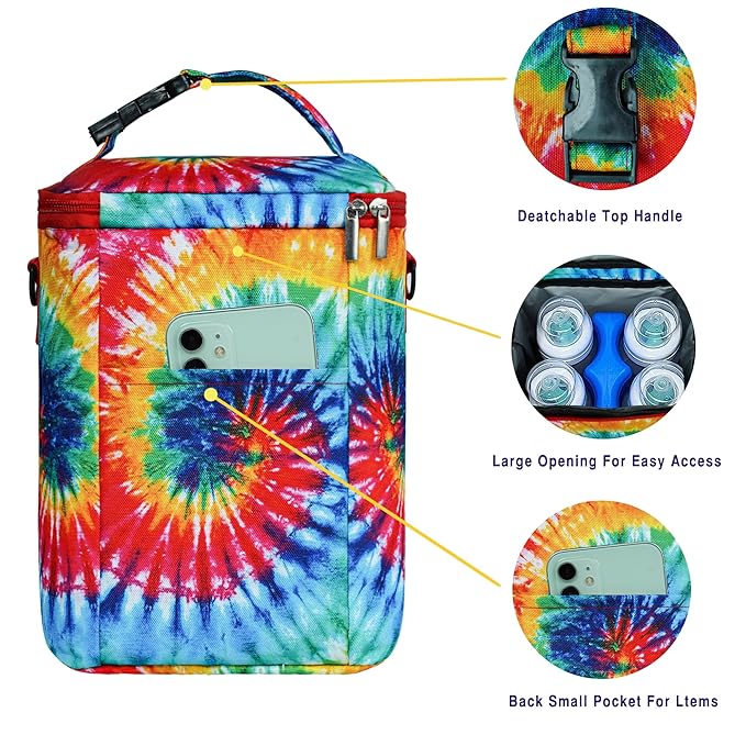 Breastmilk Cooler Bag with Ice Pack - Fits 4 Bottles Up to 9 Ounce - Insulated Baby Bottle Cooler on The Go with Strap