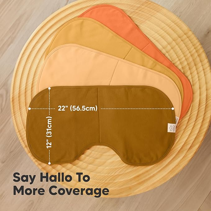 KeaBabies 4-Pack Baby Burp Cloths Baby Girl, Boy - Organic Cotton Burp Cloth, Extra Large, Absorbent, Soft Burping Cloths & Bibs Set for Babies, Newborn Burp Clothes, Thick Burp Rags (Phase)