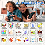 Kids Smart Game Watch with 24 Games HD Touch Screen Video Camera Music Player Pedometer Flashlight Alarm Clock 12/24 hr, Gifts for 5-12 Year Olds Boys