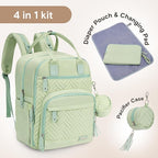 iniuniu Diaper Bag Backpack, 4 in 1 kit Large Unisex Baby Bags for Boys Girls, Waterproof Travel Back Pack with Diaper Pouch