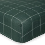 Little Unicorn Fitted Crib Sheet | 100% Cotton Muslin | Super Soft | Sized for Standard Baby Crib & Toddler Mattress | Machine Washable | 52” x 28” x 6” (Evergreen Plaid)