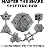 Shashibo Shape Shifting Box - Award-Winning, Patented Fidget Cube w/ 36 Rare Earth Magnets - Transforms Into Over 70 Shapes, Gift Box, Download Fun in Motion Toys Mobile App (Black & White, 2 Pack)
