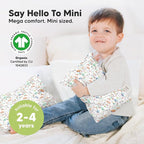 Mini Toddler Pillow with Pillowcase - 9x13 My Little Dreamy Travel Kids Pillow for Sleeping, Toddler Bed, Small, Tiny, Organic Cotton Pillowcase, Soft & Breathable, Kids 2-4 Years Old (Roadway)