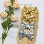 Gold Sequins Hair Bows for Girls Alligator Clips Hair Glitter Handmade Bows Hair Clip Toddler Teens Hair Accessories Gift for All Hair Types