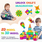 cossy 120Pcs Magnetic Tiles Magnetic 3D Building Blocks Set Educational Construction Toys for 3+ Year Old Kids with Stronger Magnets, Educational Toys, Recreational, Conventional