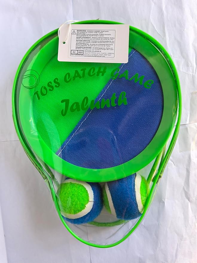 Jalunth Ball Catch Set Games Toss Paddle - Beach Toys Back Yard Lawn Outdoor Pool Backyard Camping Throw Age 3 4 5 6 7 8 9 10 11 12 Years Old Boys Girls Kids Adults Family Outside Easter Gifts Green