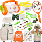 TOY Life Kids Explorer Bug Catcher Kit with Safari Costume, Binoculars Kids Outdoor Toys, Bug Toys, Butterfly Net, Camping Set Outdoor Activities Adventure Kit Nature Exploration Gifts Kid Ages 3-12