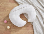 Nursing Pillow and Positioner Breastfeeding and Bottle Feeding, Propping Baby, Tummy Time, Sitting Support, with Removable Polyester Cover, dots Fabric, for Baby Boy Baby Girl (Bright White)