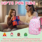 BLUEFAIRY Kids Backpack for Girls Elementary Primary Middle School Bags for Aged 8-10 for Teens Childs Bookbags Back to School Book Bags Gifts Mochilas para Niñas de 6 7 8 9 10 Años Tie-dye Pink