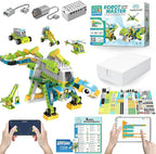 makerzoid Coding Robot Toy for Kids 6+, 100+ in 1 APP Control Robots Building Toys, Programmable Scratch Coding Kit with 23 Video Courses,Birthday Children's Day Gift for Kids (370 Blocks)