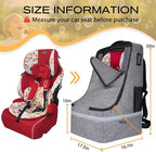 Car Seat Travel Bag for Airplane,Infant Seat Travel Bag with Shoulder Strap,Padded Car Seats Backpack with Reflective Stripes,Large Carseat Carrier Bag Travel Car Seat Cover,Grey