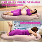 Inflatable Pregnancy Pillow with Belly & Head Hole – Full Body Maternity Airbed for Stomach Sleeping, Back Pain & SPD Relief – Comfortable, Portable & Includes Electric Pump Gray