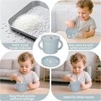 Snack Containers, Silicone Food Grade Silicone Cups, Toddler Snack Container Cups with Handles and Lid for Toddlers (Color 2)