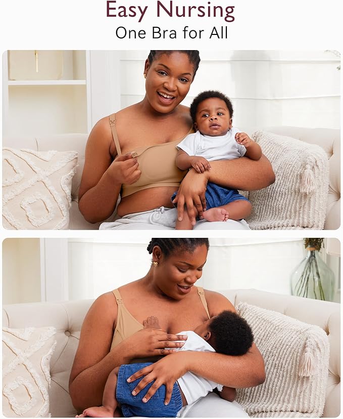 Momcozy Hands Free Pumping Bra, Adjustable Breast-Pumps Holding and Nursing Bra, Pumping & Nursing Bra in One