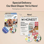 The Honest Company Clean Conscious Diapers for Delicate Skin | Up to 100% Leakproof | Hypoallergenic, Fragrance Free | Gender Neutral | Super Club Box, Size 4 (22-37 lbs), 104 Count (Prints May Vary)