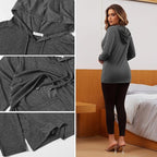 GINKANA Women's Nursing Hoodie Sweatshirt Long Sleeves Breastfeeding Maternity Tops Casual Clothes