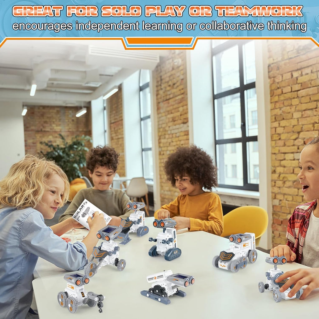 14-in-1 Solar Robot Building Kit for Kids, STEM Projects for Kids Ages 8-13, 191 Pcs DIY Engineering Science Building Toys, Solar Powered Educational Robotics for Boys & Girls