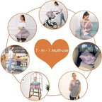 Carseat Cover Boy and Girls - Multi-use Nursing Car Seat Canopy Cover for Breastfeeding, Infant Stroller Cover, High Chair Cover (Baby Pink)