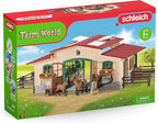 Schleich Farm World - 96PC Riding Center with 2 Horse Figurines, Rider Figure, and Accessories - Screen Free, Realistic Farm Animal Toys for Girls and Boys - Kids 3+ | 42195