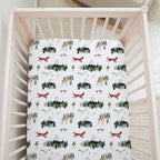 Crib Sheets Neutral - Fitted Baby Crib Sheets Bed for Girl Boy - 2 Pack Standard & Toddler Mattress (Woodland Forest Animals) - Buttery Soft Organic Cotton Blend