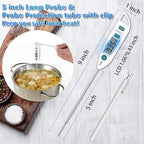 BOMATA Waterproof IPX7 Thermometer for Water, Liquid, Candle and Cooking. Instant Read Food Thermometer with Long Probe for Cooking, Meat, BBQ! T101 White