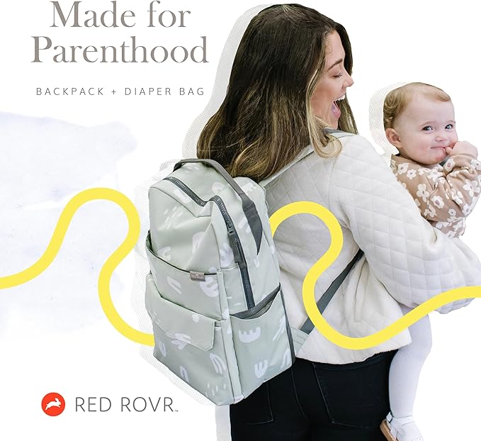 RED ROVR Roo Lightweight 1 LB Diaper Bag Backpack | 11 organizational pockets| Durable & Water-Resistant (Charcoal)