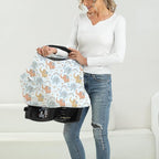 Breathable Car Seat Cover for Babies – Multi-Purpose Soft Rayon Nursing Cover for Breastfeeding, High Stretchy Infant Carseat Canopy, Stroller Cover (Smooth Rayon, Cute Elephant)