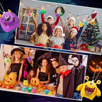 Libima 9 Pcs Mini Stuffed Animals Keychains 3.15 Inch Small Plush Cute Ornaments Bulk Toys for Baby Shower Birthday Party Decors Gift Bags Fillers Halloween Christmas Basket Stuffers(Monsters)