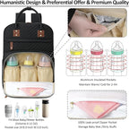 Diaper Bag Backpack for Women Large Capacity with Insulated Pockets Multifunctional Diaper Bags For Baby Girl Boy Waterproof Baby Bags For Mama Maternity Travel Bag Black