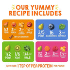 Happy Tot Organics Super Bellies Stage 4, Organics Banana, Carrot and Strawberry (Pack of 16) & Stage 4 Fiber & Protein 4 Flavor Variety Pack (Pack of 16)