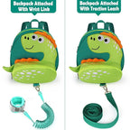 Accmor Toddler Harness Backpack Leash, Cute Dinosaur Backpacks with Anti Lost Wrist Link, Cute Mini Child Backpack Wristband Tether Strap and Protection Leashes for Boys Girls Aged 1-3 Years