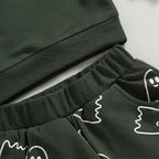0-4T Toddler Boy Girl Halloween Outfit Fall Clothes Ghost Long Sleeve Sweatshirt Top Pants Baby Halloween Clothes