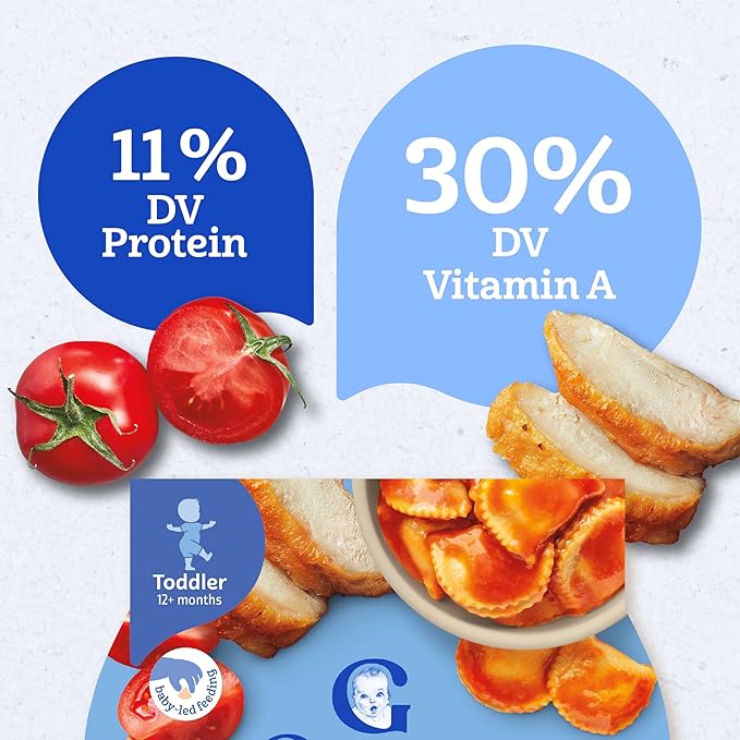 Gerber Toddler Food, Chicken Parmesan Ravioli Pick-Ups, Mealtime for Toddler, 8PK