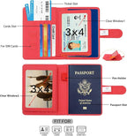 Melsbrinna Rfid Passport Holder for Travel women/Men, Cute Passport Wallet Rfid Blocking Card Slots, Rfid Passport Cover/CaseTravel Wallet, Passport Book Holder (1, Red4)