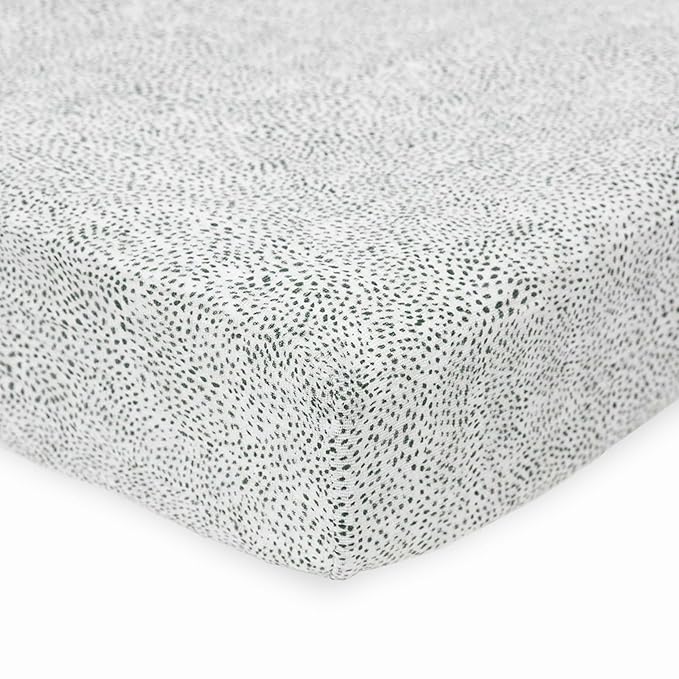 Little Unicorn Premium Crib Sheet | Breathable & Super-Soft Muslin Fabric (Green Seed)