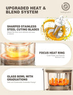 Auto Baby Food Maker, Glass Baby Food Mill, Baby Blender & Steamer and Puree Maker with Auto Cooking, Easy Cleaning, Touch Screen, Dishwasher Safe(12oz)