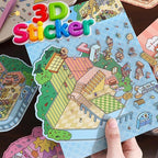 DIY 3D Sticker Scene，8 Sets Pack（600+） Large-Sized, Reusable Sticker Book, Cute Sets for Free Combination, Waterproof for Anywhere, Crafts Party Favors Birthday Gift