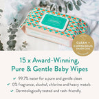 JOONYA Unscented Baby Wipes — Plant-Based, Fragrance-Free Diaper Wipes | Hypoallergenic, Non-Toxic, Compostable & Biodegradable Wet Wipes for Sensitive Newborn Skin | 3 Packs of 80 Wipes (240 Total)