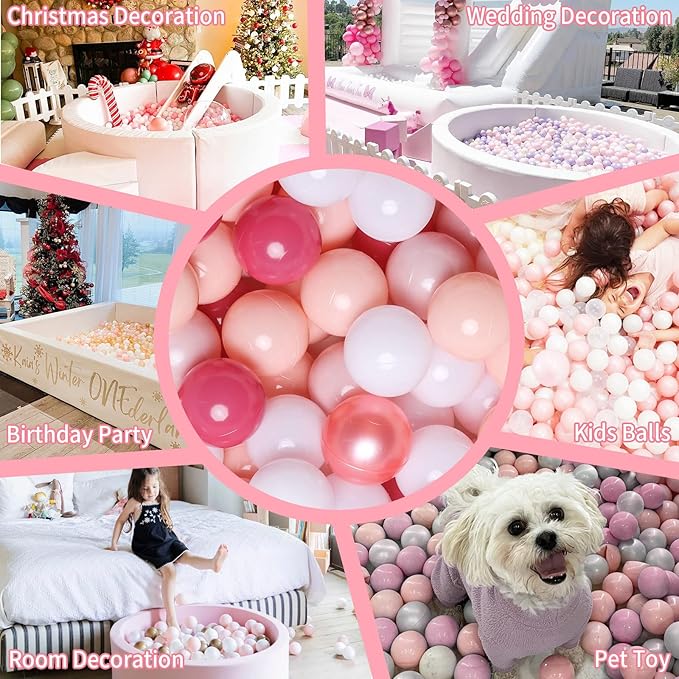 GOGOSO Ball Pits Balls for Toddlers Pack of 50 100 200 Plastics Shape Ball Non-Phthalate Non-BPA Non-Toxic 2.2-Inch Crush Proof Play Balls