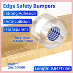 Clear Soft Corner Protectors for Furniture Strip,2in x9.84FT,Sharp Edge & Table Bumper,Window Edge,Wall Protector, Soft Corner Guards Safe for Proof,Table Corner Protectors in Family
