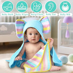 VOOVA & MOVAS 6 Pack 100% Cotton Baby Washcloths | 12x12 Inches | Highly Absorbent | Ultra-Soft Newborn Towels | Perfect Set |Rainbow & Ivory Colors
