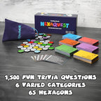 The Strategic Trivia Board Game – 1500 Questions, 6 Categories, 65 Hexagon Tiles, Premium Bag – Fun, Quick to Learn, Perfect for Game Nights, Families & Parties